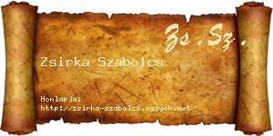 Zsirka Szabolcs névjegykártya