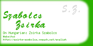 szabolcs zsirka business card